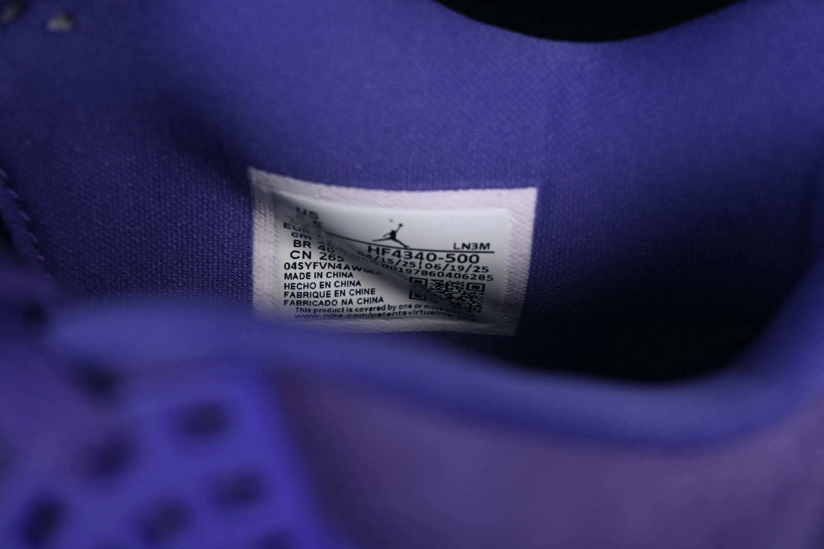 All categories Air Jordan Jordan series basketball shoes Air Jordan 4 Nigel Sylvester x Air Jordan 4 Retro "Purple" AJ4 Joe 4 joint blue brick HF4340-500